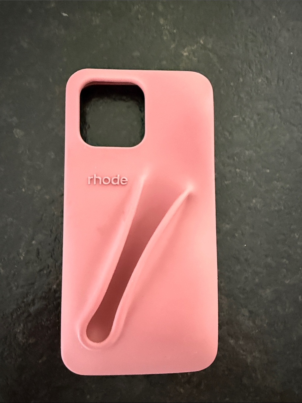 RHODE Pink Silicone Phone Case with Integrated Finger Loop